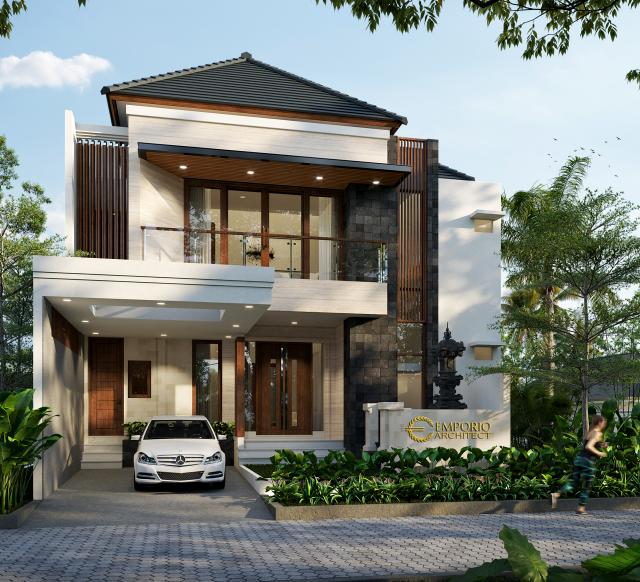 Desain Tampak Depan Rumah Modern 2 Lantai Bapak Wijaya di Bali