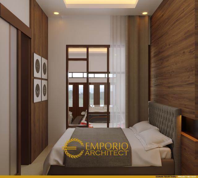 Desain Kamar Tidur Tamu Rumah Modern 2 Lantai Ibu Silvi di Surabaya