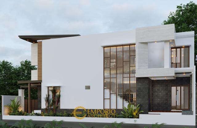 Desain Tampak Belakang Rumah Modern 2 Lantai Ibu Silvi di Surabaya