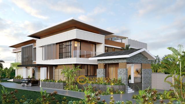 Desain Tampak Depan Rumah Modern 2 Lantai Ibu Tina di Majalengka, Jawa Barat