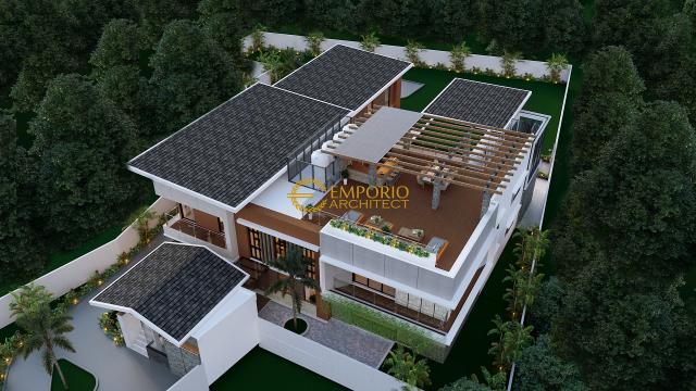 Desain Masterplan Depan Rumah Modern 2 Lantai Ibu Tina di Majalengka, Jawa Barat