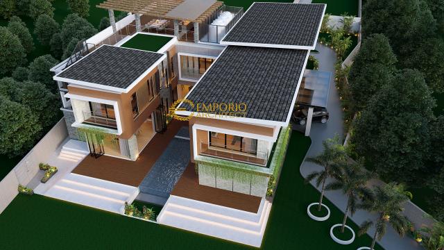 Desain Masterplan Belakang Rumah Modern 2 Lantai Ibu Tina di Majalengka, Jawa Barat