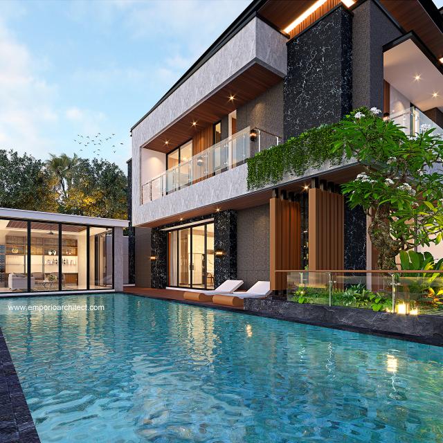 Gambar 3 Desain Rumah Modern 2.5 Lantai Ibu FLC 1311 di  Bogor