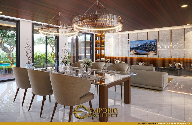 Desain Ruang Makan Rumah Modern 2.5 Lantai Bapak Novianto di Bandung, Jawa Barat