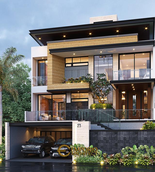 Gambar 2 Desain Rumah Modern 2.5 Lantai Bapak Novianto di  Bandung, Jawa Barat