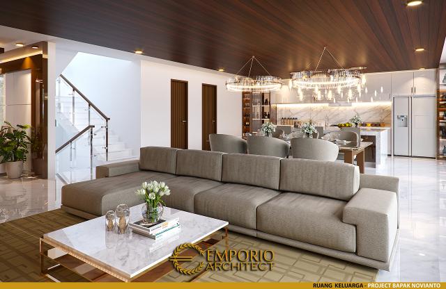 Desain Ruang Keluarga Rumah Modern 2.5 Lantai Bapak Novianto di Bandung, Jawa Barat