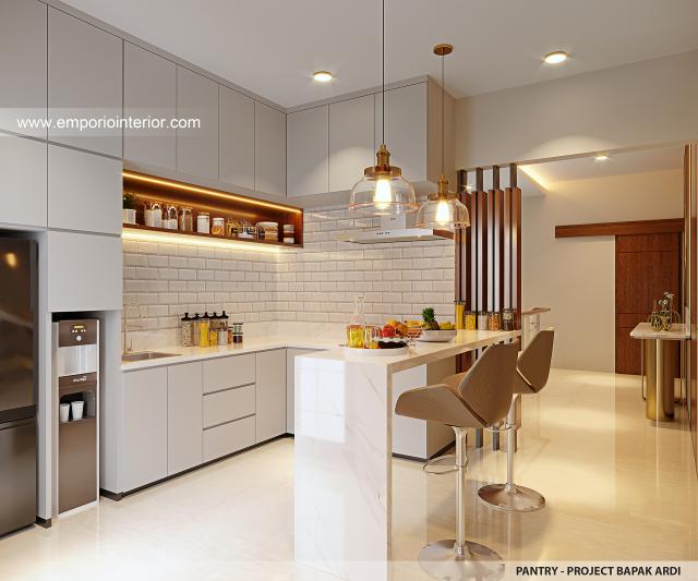 Desain Pantry Rumah Modern 2.5 Lantai Bapak Ardi di Semarang