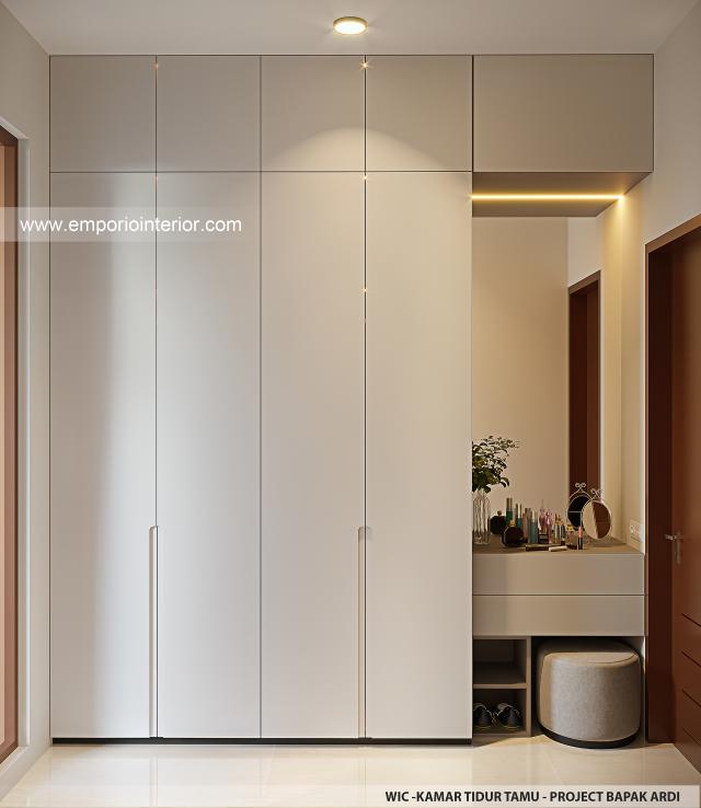 Desain Walk In Closet Kamar Tidur Tamu Rumah Modern 2.5 Lantai Bapak Ardi di Semarang