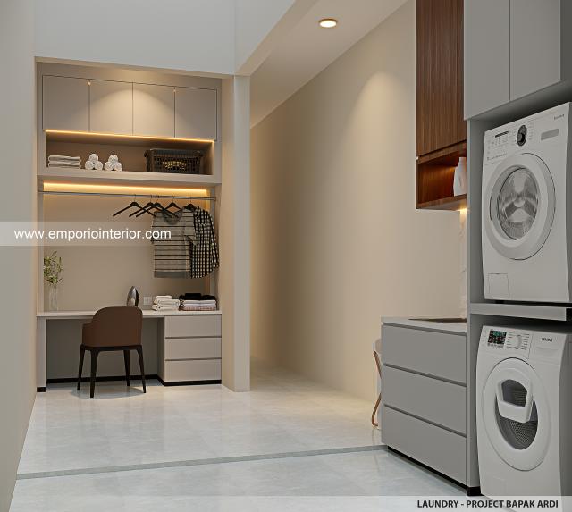 Desain Laundry Rumah Modern 2.5 Lantai Bapak Ardi di Semarang