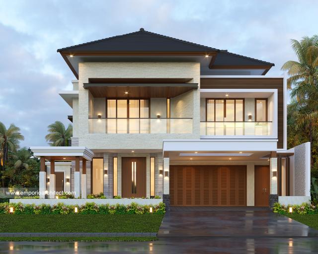 Desain Rumah Modern 2.5 Lantai Bapak Ardi di Semarang - Tampak Depan