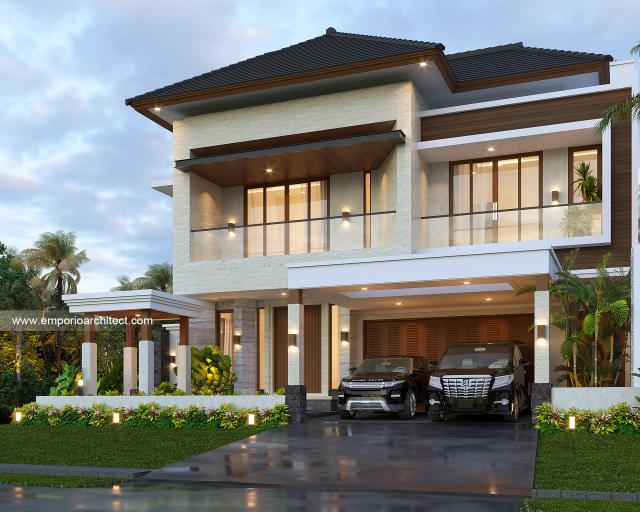 Desain Tampak Depan 2 Rumah Modern 2.5 Lantai Bapak Ardi di Semarang