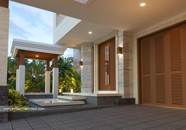 Desain Tampak Detail Depan Rumah Modern 2.5 Lantai Bapak Ardi di Semarang