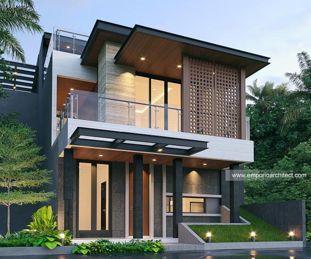 Gambar 3 Desain Rumah Modern 2.5 Lantai Ibu AT di  Tangerang