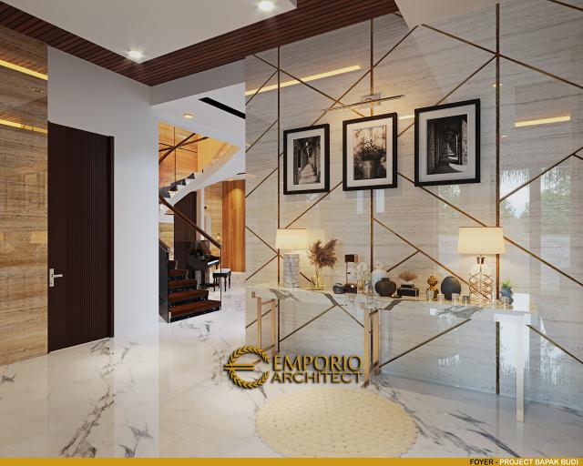 Desain Foyer Rumah Modern 2.5 Lantai Bapak Budi di Jakarta Timur