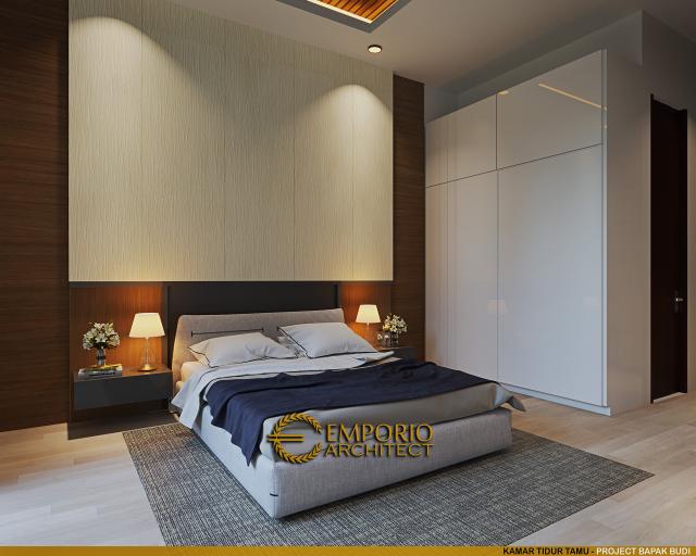 Desain Kamar Tidur Tamu Rumah Modern 2.5 Lantai Bapak Budi di Jakarta Timur