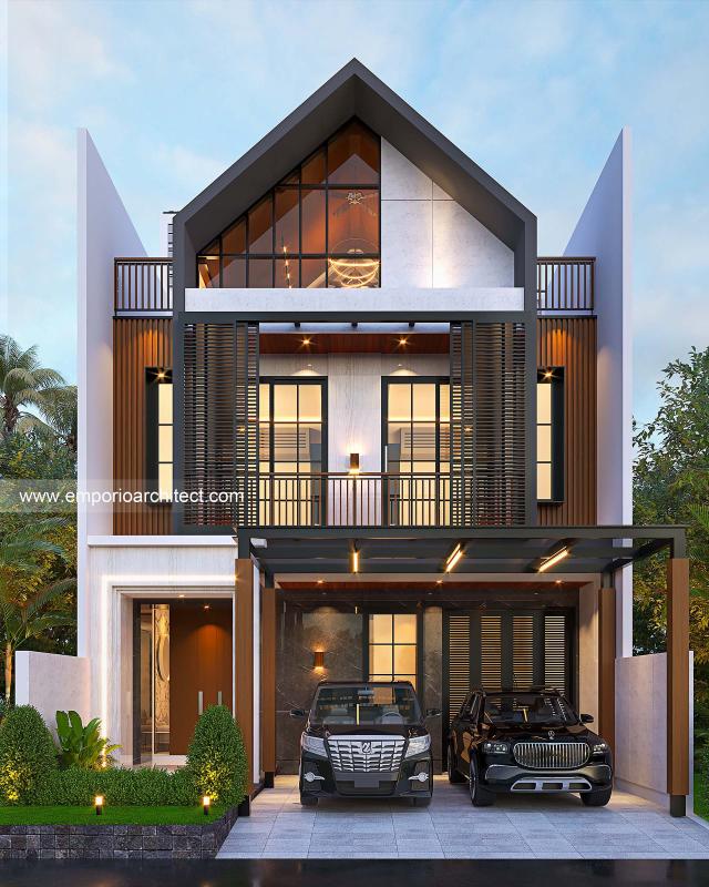 Desain Tampak Depan 3 Rumah Modern 2.5 Lantai Bapak BGS di Semarang