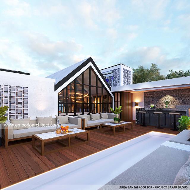 Desain Area Rooftop Rumah Modern 2.5 Lantai Bapak BGS di Semarang