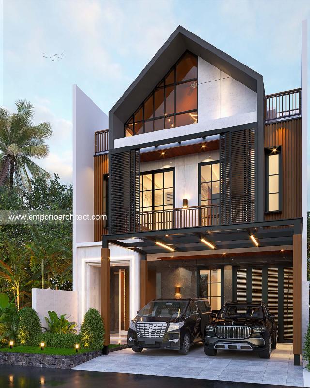 Gambar 1 Desain Rumah Modern 2.5 Lantai Bapak BGS 1390 di  Semarang