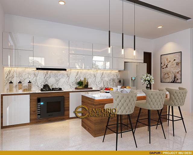 Desain Dapur Rumah Modern 2.5 Lantai Ibu Desi di Jakarta