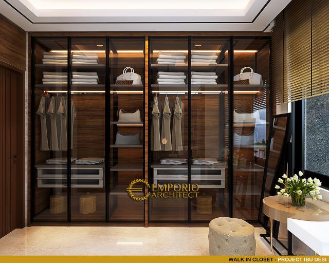 Desain Walk In Closet Rumah Modern 2.5 Lantai Ibu Desi di Jakarta