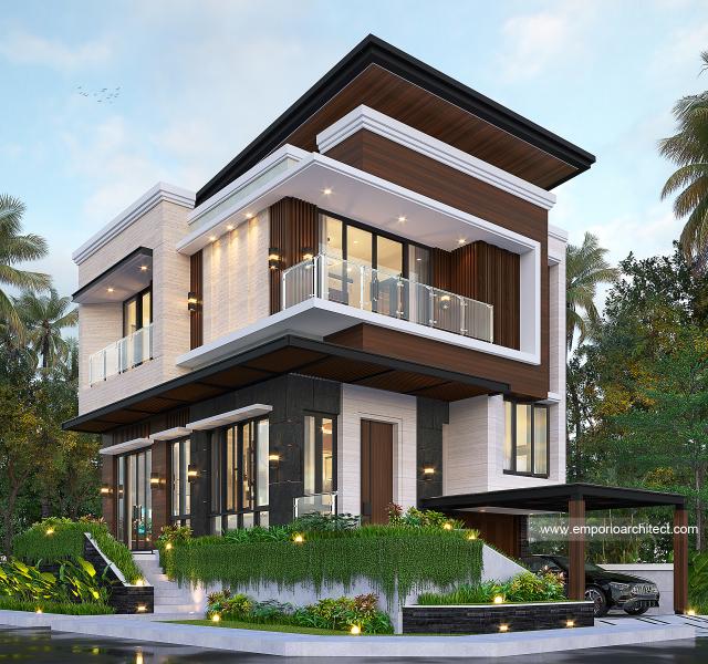 Desain Rumah Modern 2.5 Lantai Ibu Youla di Makassar - Tampak Hook