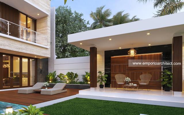 Desain Area Santai Rumah Modern 2.5 Lantai Ibu CTN di Jimbaran, Badung, Bali