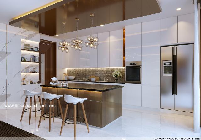 Desain Dapur Rumah Modern 2.5 Lantai Ibu CTN di Jimbaran, Badung, Bali