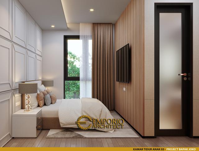 Desain Kamar Tidur Anak 3 Rumah Modern 2.5 Lantai Bapak Joko di Balikpapan