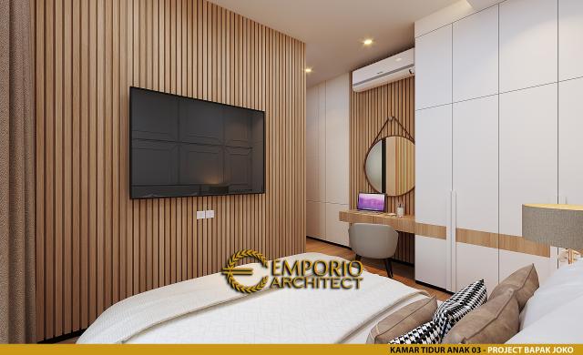 Desain Kamar Tidur Anak 3 Rumah Modern 2.5 Lantai Bapak Joko di Balikpapan