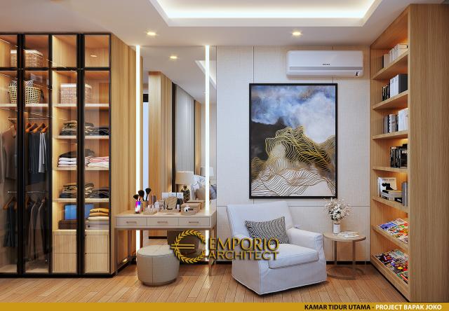 Desain Kamar Tidur Utama Rumah Modern 2.5 Lantai Bapak Joko di Balikpapan