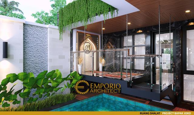 Desain Ruang Ibadah (Musholla) Rumah Modern 2.5 Lantai Bapak Joko di Balikpapan