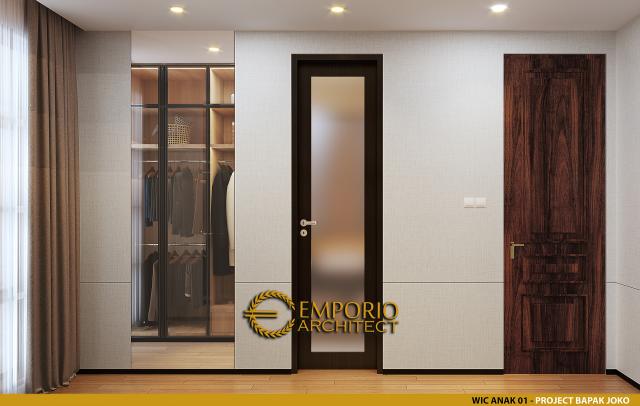 Desain Walk In Closet Rumah Modern 2.5 Lantai Bapak Joko di Balikpapan