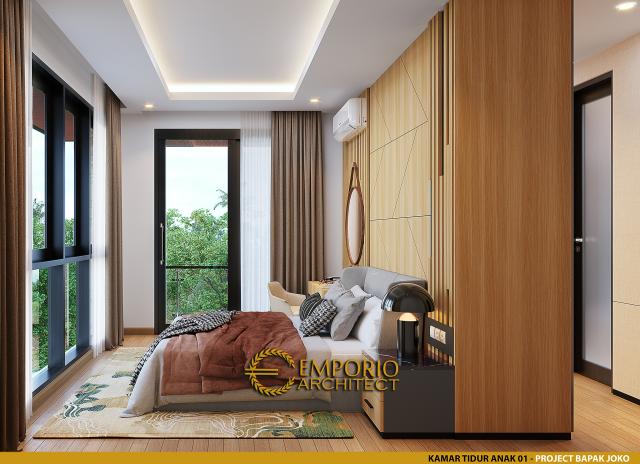 Desain Kamar Tidur Anak 1 Rumah Modern 2.5 Lantai Bapak Joko di Balikpapan