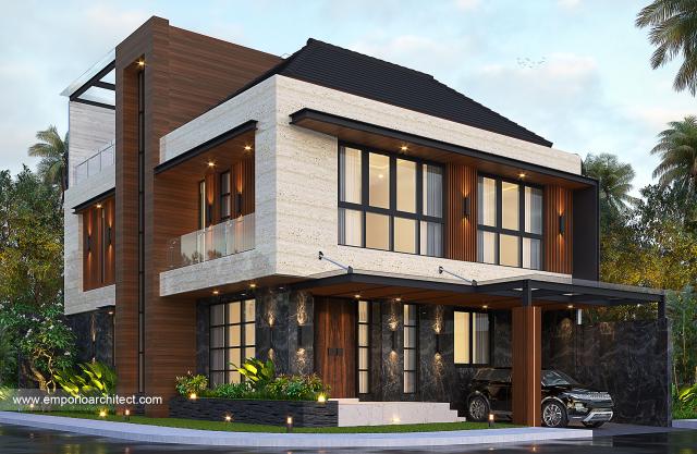 Desain Rumah Modern 2.5 Lantai Bapak Joko di Balikpapan - Tampak Hook