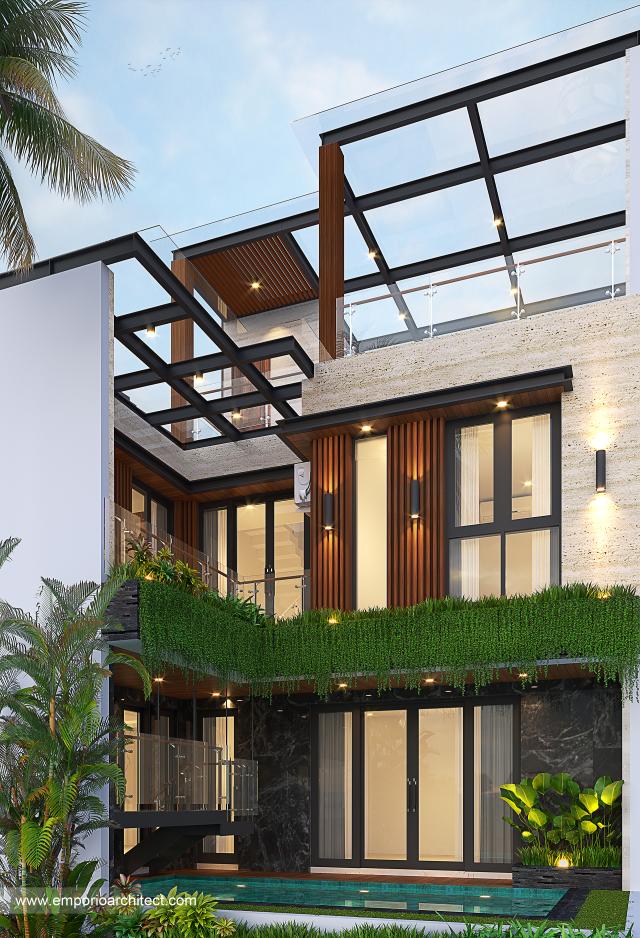 Gambar 1 Desain Rumah Modern 2.5 Lantai Bapak Joko di  Balikpapan