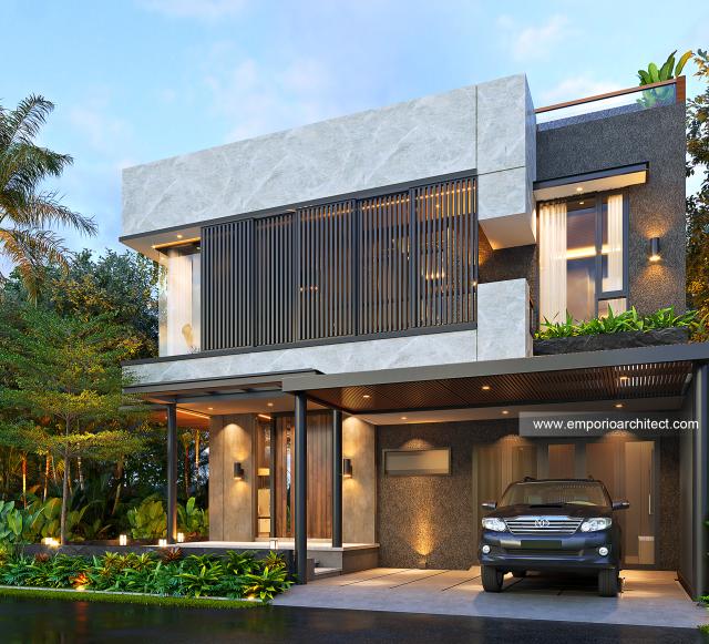 Gambar 1 Desain Rumah Modern 2.5 Lantai Bapak Denza di  BSD, Tangerang Selatan, Banten