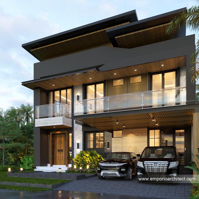 Gambar 1 Desain Rumah Modern 2.5 Lantai Bapak YGI 1382 di  Makassar