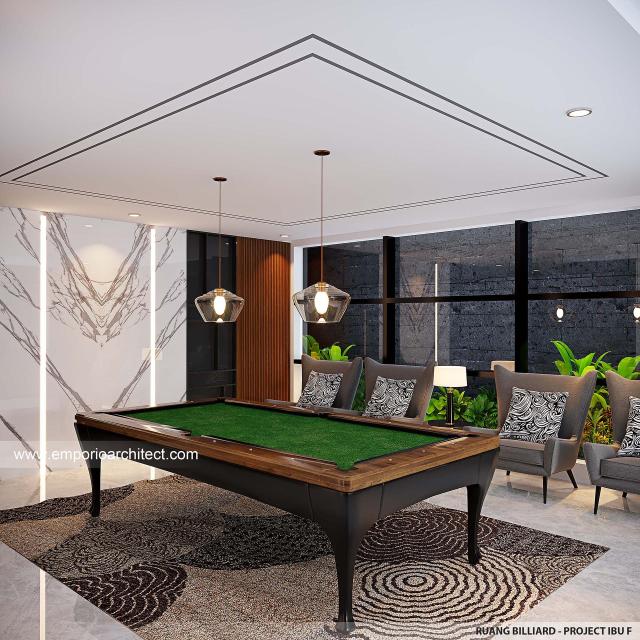 Desain Ruang Billiard Rumah Modern 2.5 Lantai Ibu FNA di Bali