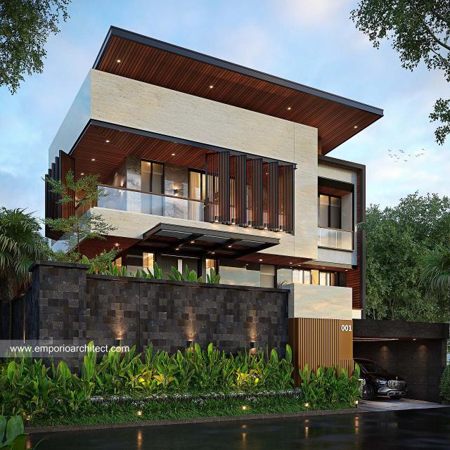 Desain Tampak Depan 3 Rumah Modern 2.5 Lantai Ibu FNA di Bali