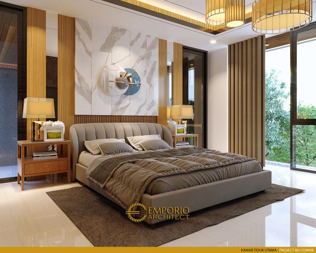 Desain Kamar Tidur Utama Rumah Modern 2.5 Lantai Ibu Connie di PIK, Jakarta Utara