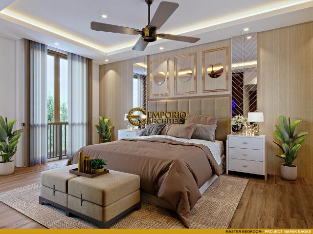 Desain Kamar Tidur Utama Rumah Modern 2.5 Lantai Bapak Bagas di Jakarta