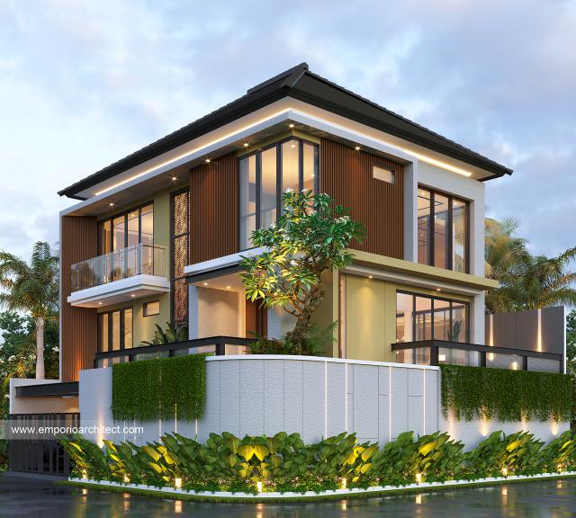 Desain Rumah Modern 2.5 Lantai Bapak Dafri di Jakarta - Tampak Hook