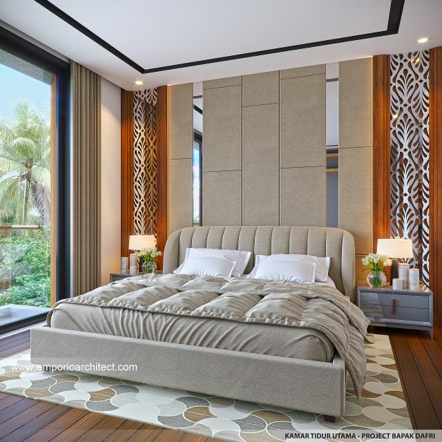 Desain Kamar Tidur Utama Rumah Modern 2.5 Lantai Bapak Dafri di Jakarta