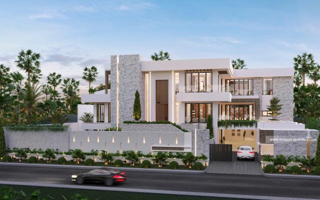 Gambar 1 Desain Rumah Modern 2.5 Lantai Bapak Pieter di  Makassar, Sulawesi Selatan