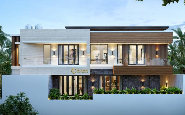 Desain Tampak Belakang Rumah Modern 2.5 Lantai Ibu Fenny di Manado