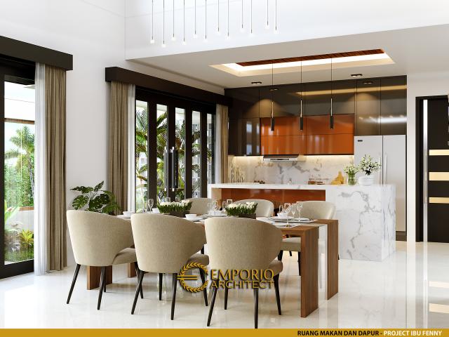 Desain Ruang Makan dan Dapur Rumah Modern 2.5 Lantai Ibu Fenny di Manado