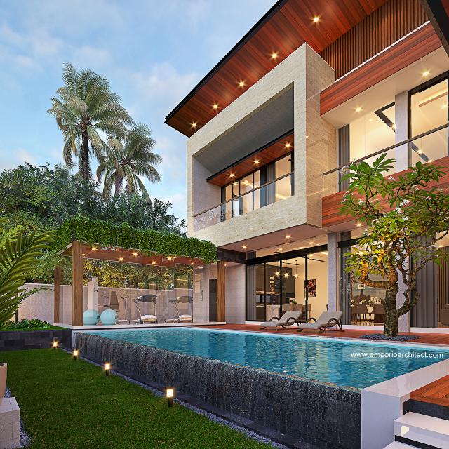 #backviewexterior - Mr. BBG Modern House 2.5 Floors Design - BSD, Tangerang Selatan, Banten - Code 22179