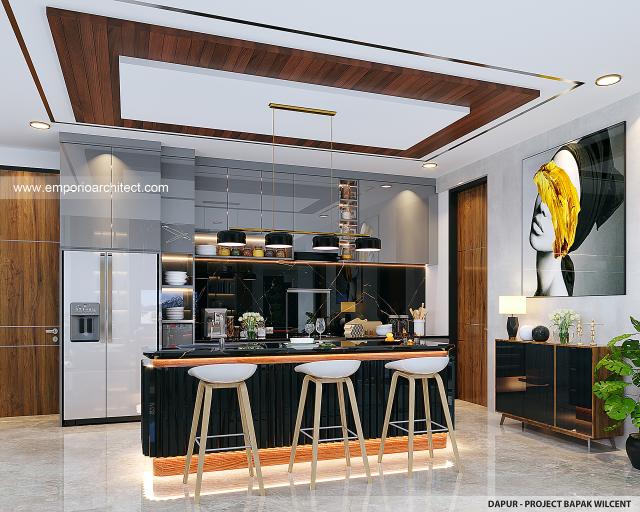 Desain Dapur Rumah Modern 2.5 Lantai Bapak WCT di Palembang