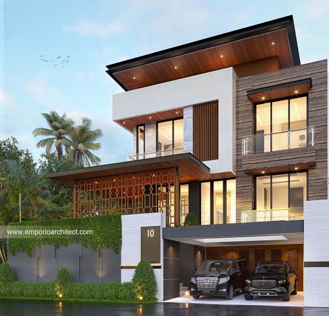 Gambar 1 Desain Rumah Modern 2.5 Lantai Bapak HDU 1389 di  Jakarta