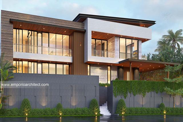 Gambar 2 Desain Rumah Modern 2.5 Lantai Bapak HDU 1389 di  Jakarta